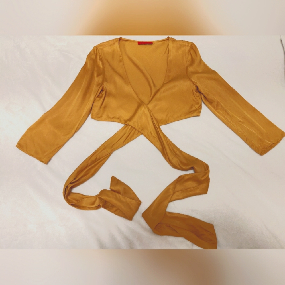 Max&Co Satin Wrap Top